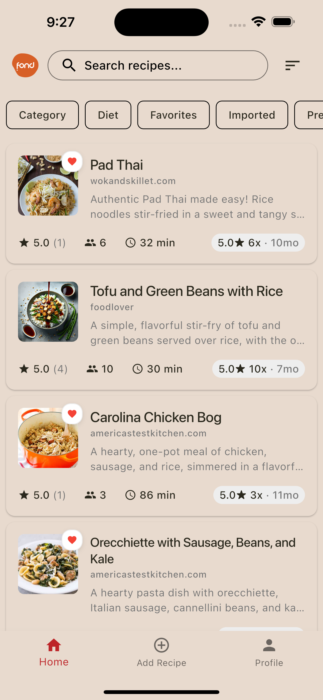 Fond app screenshot 1